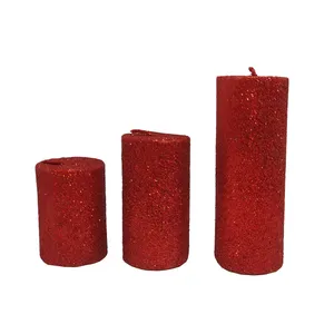 شمع مدل استوانه اکلیلی مجموعه 3 عددی