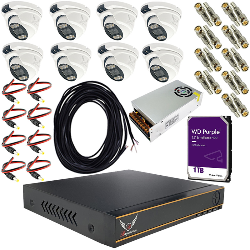 سیستم امنیتی دوربین مداربسته رایمون مدل 2 مگاپیکسل کد RP-2M-8C-06