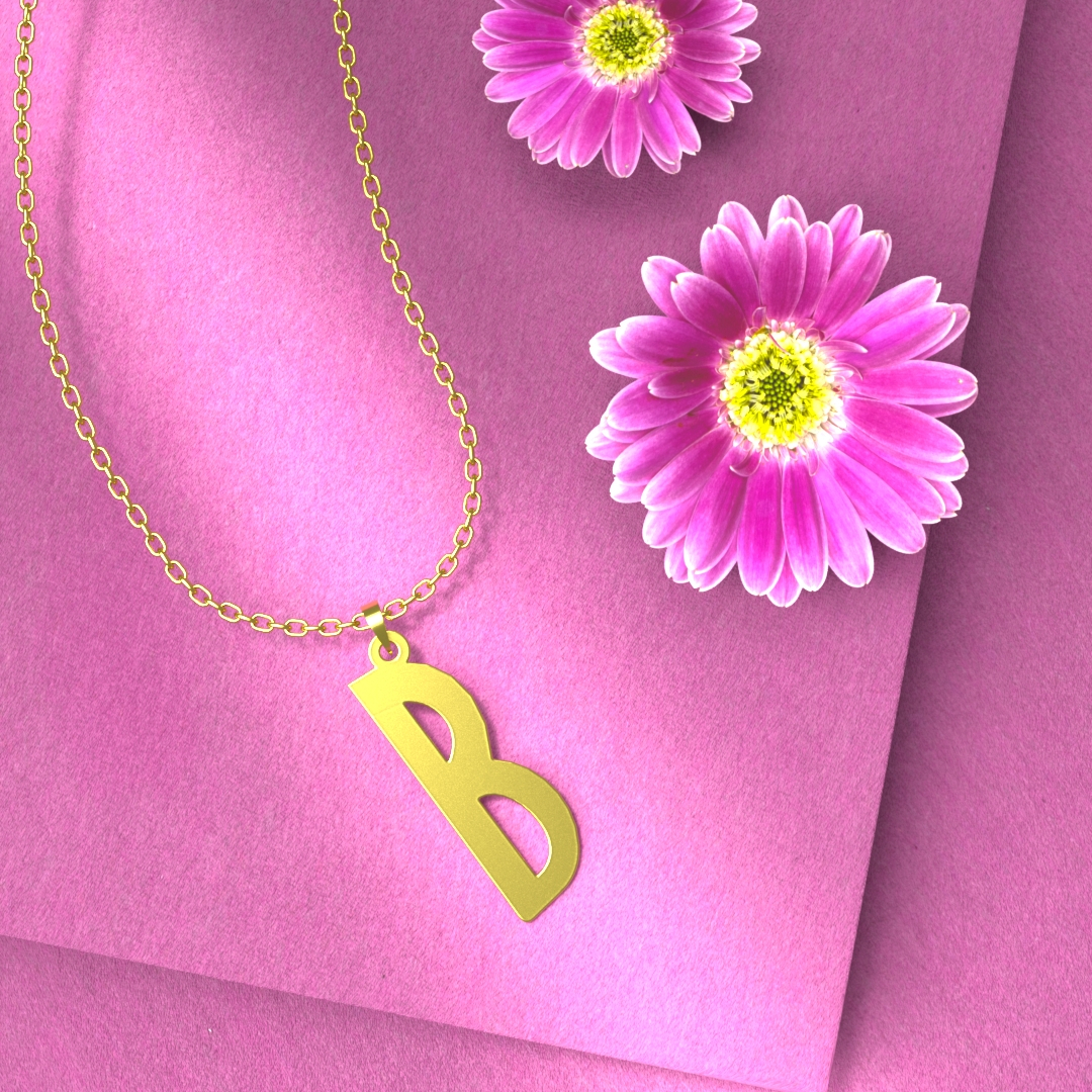 گردنبند طلا 18 عیار زنانه مدوپد مدل حرف B کد H3-1-1134