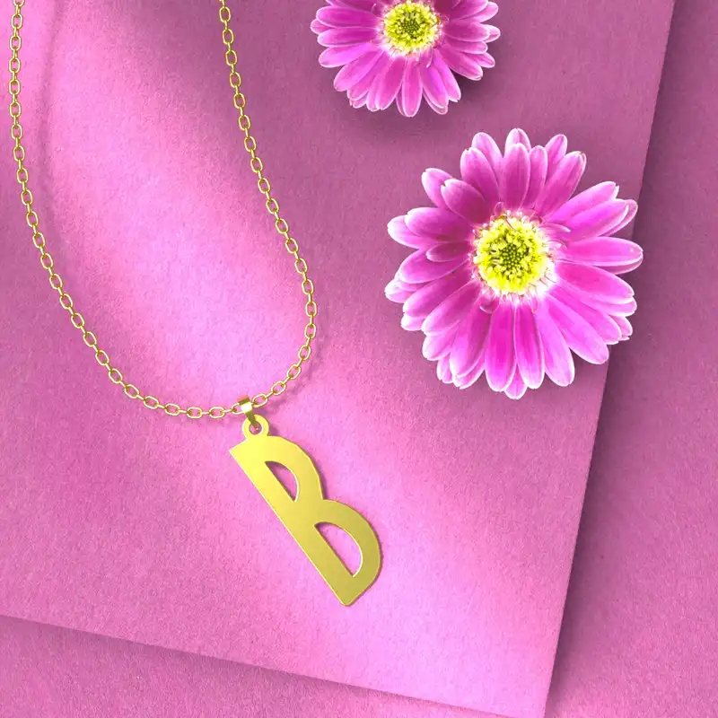 گردنبند طلا 18 عیار زنانه مدوپد مدل حرف B کد H3-1-1134