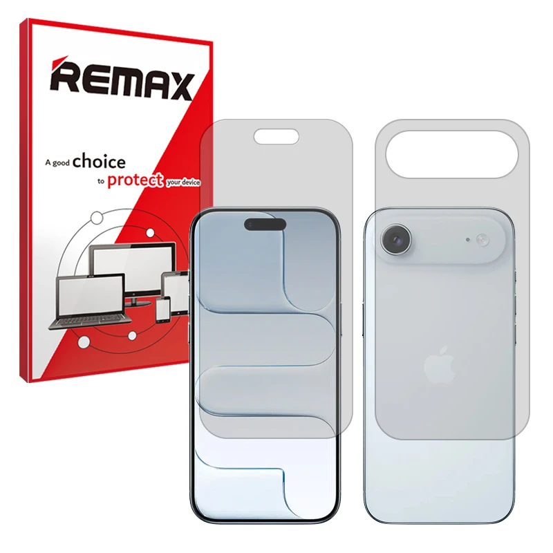 محافظ صفحه نمایش ریمکس مدل مات مناسب برای گوشی موبایل اپل iPhone 17 Air به همراه محافظ پشت گوشی موبایل 