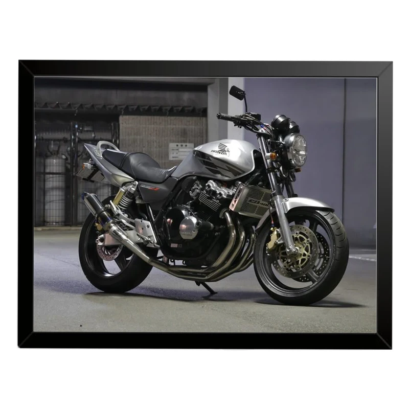 تابلو بکلیت طرح موتور سنگین هوندا HONDA CB400 مدل b-po1591 فریم مشکی