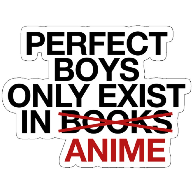 استیکر لپ تاپ مدل Perfect Boys Only On Anime Books | Anime Otaku Lover