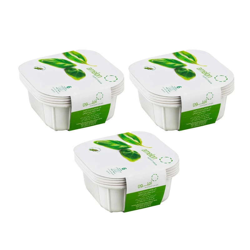 کاسه یکبار مصرف آملون مدل squareX3 سه بسته 6 عددی