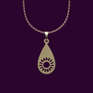 گردنبند طلا 18 عیار زنانه مدوپد مدل اشک و گل کد NN2-1-1169