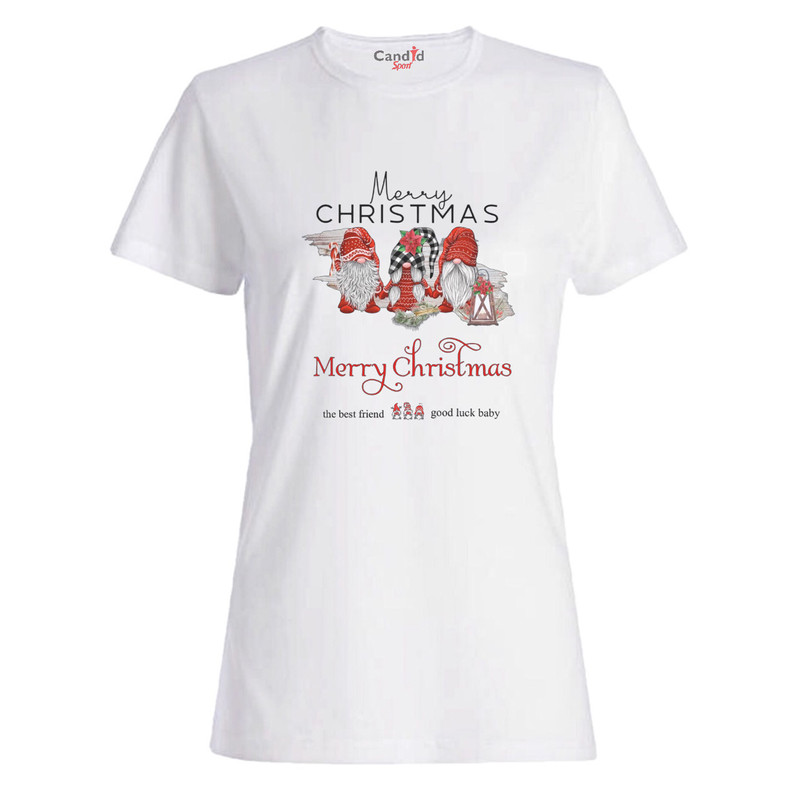 تی شرت آستین کوتاه زنانه کاندید اسپرت طرح کریسمس مدل 61