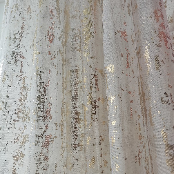 پرده تیکو دکو مدل حریر ژورژت طلاکوب سایز 150x280 سانتیمتر مجموعه دو عددی