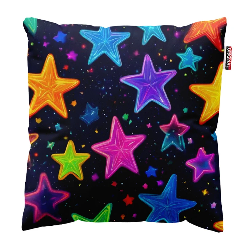 کوسن پاد آفرین طرح ستاره های رنگی کد 2819 سایز 30*30 سانتی متر