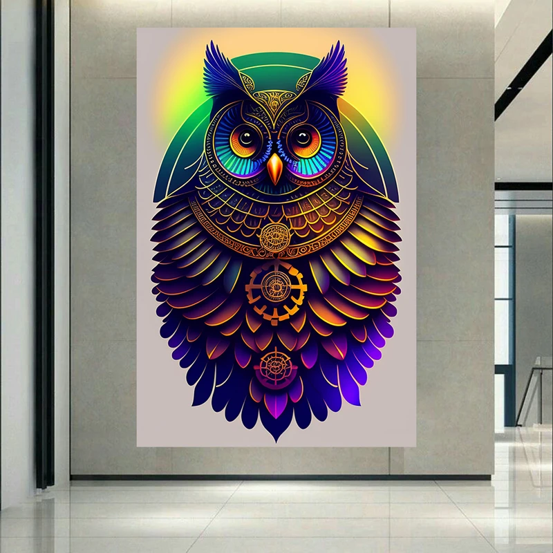 پوستر پارچه ای طرح جغد مدل گرافیکی کد AR302328