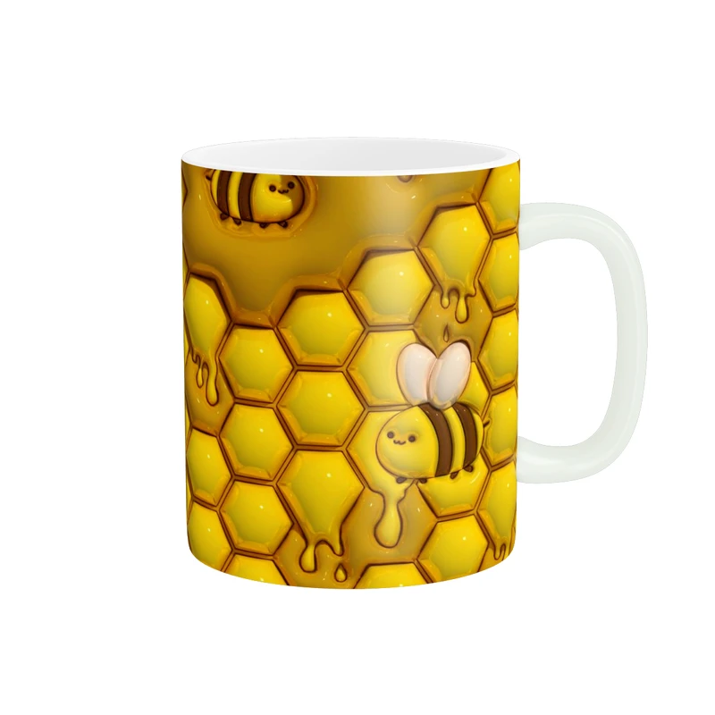 ماگ پاد آفرین طرح زنبورعسل کد 4650