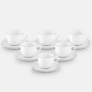 Zarin Iran Porcelain Inds Italia-F Saman Yek Khat Cup and Saucer Set Top Grade