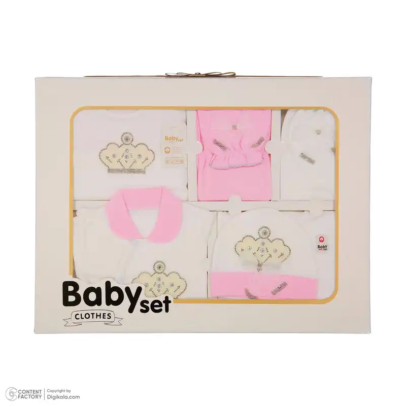 ست 17 تکه لباس نوزادی مدل تاج آوا