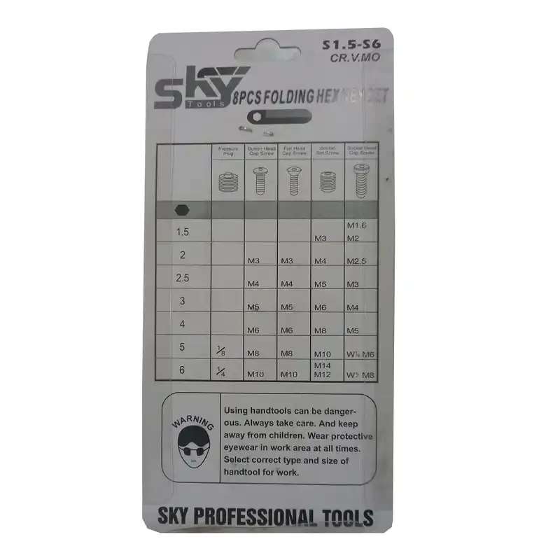 آچار آلن شش گوش اسکای کد DTN-8 مجموعه 8 عددی