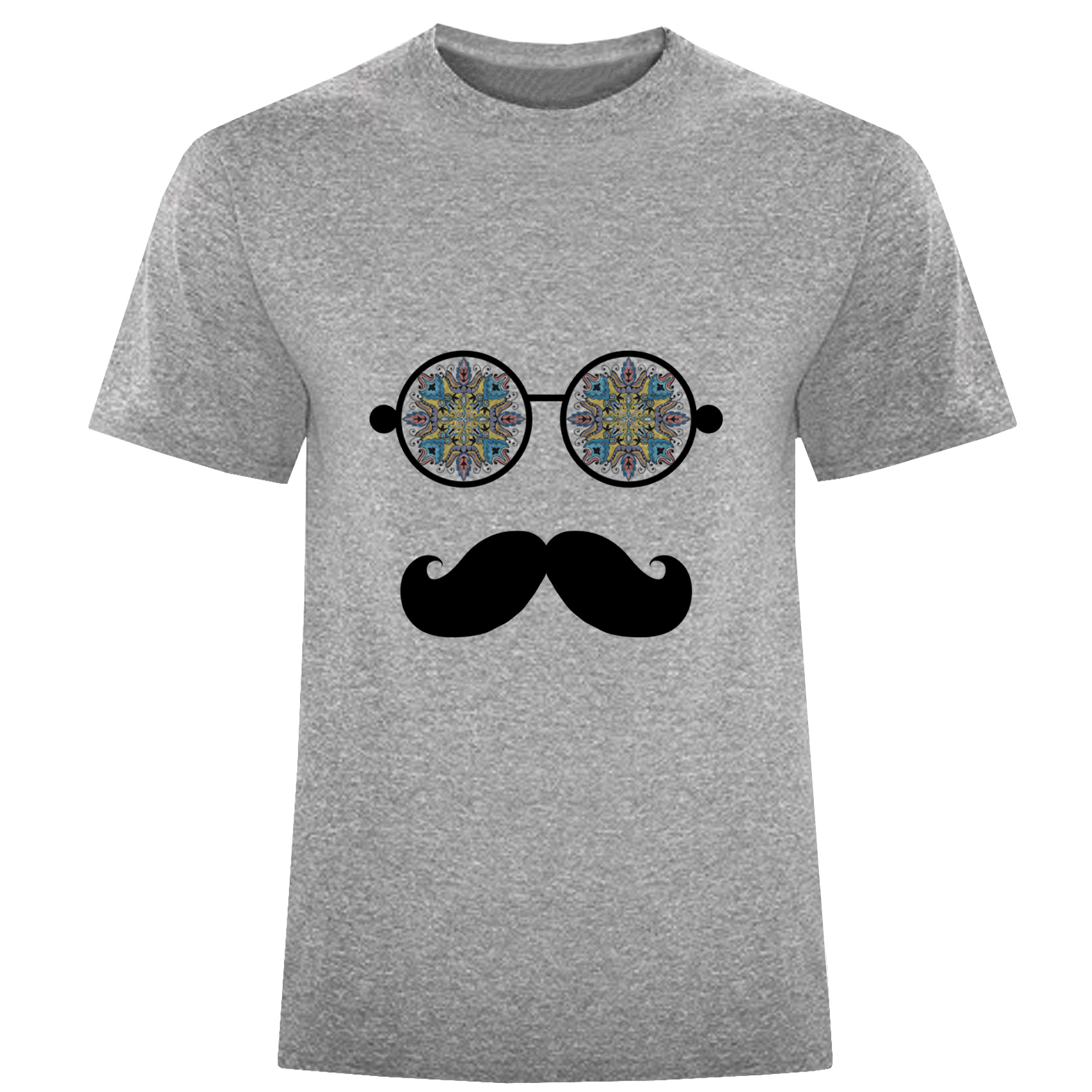 تی شرت آستین کوتاه مردانه مدل عینک وسیبیل D859