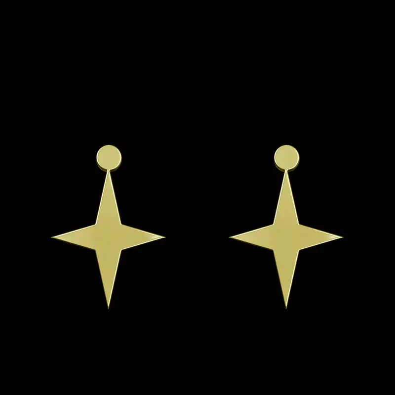 گوشواره طلا 18 عیار زنانه مدوپد مدل ستاره کد GA1-15549