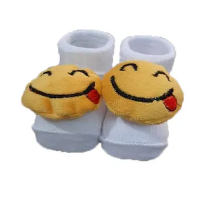 جوراب نوزادی مدل ایموجی کد 02 رنگ سفید