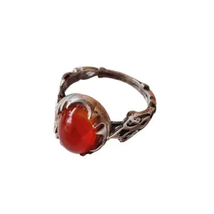 انگشتر نقره مردانه مدل عقیق خراسان کد 24