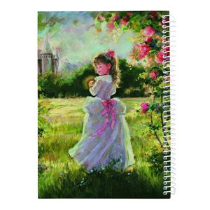 نقد و بررسی دفتر مشق 60 برگ کارنیلا طرح نقاشی دختر در باغ گل کد kdf545 توسط خریداران