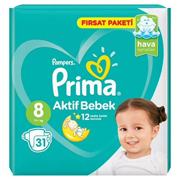 نکته خرید - قیمت روز پوشک کودک پریما مدل Aktif bebek سایز 8 بسته 31 عددی خرید