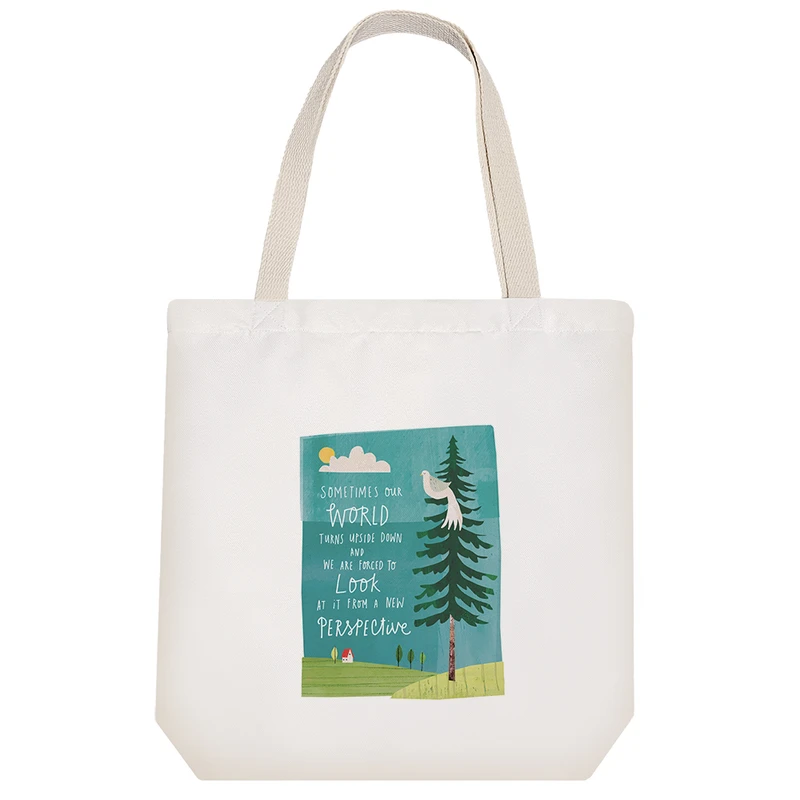 ساک خرید پارچه ای خندالو طرح منظره طبیعت کد H1046