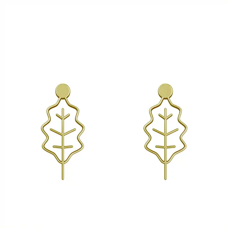 گوشواره طلا 18 عیار زنانه مدوپد مدل برگ کد GA1-15883