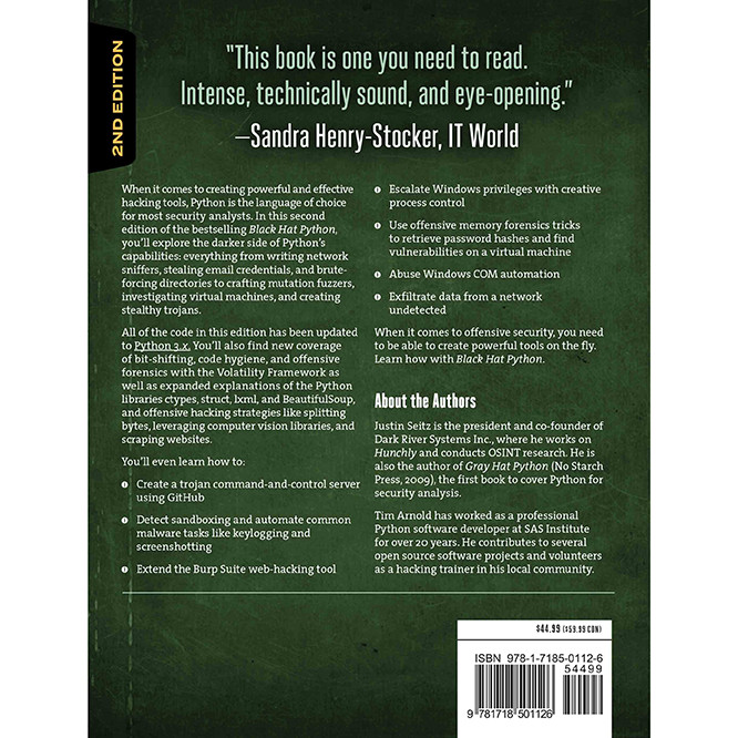 کتاب Black Hat Python 2nd Edition اثر Justin Seitz انتشارات No Starch Press کتاب Black Hat Python 2nd Edition اثر Justin Seitz انتشارات No Starch Press