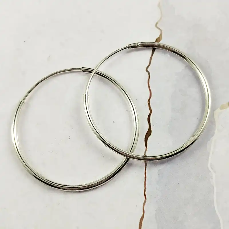 گوشواره نقره زنانه سلین کالا مدل حلقه کد 02