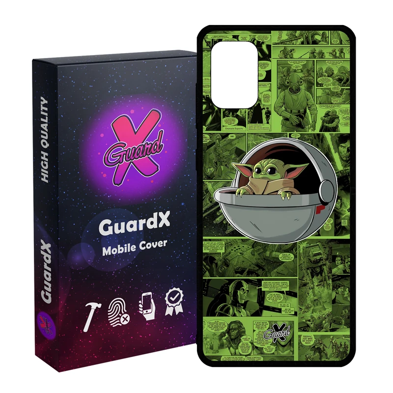 کاور گارد ایکس طرح Baby Yoda مدل Glass10477 مناسب برای گوشی موبایل سامسونگ Galaxy A31