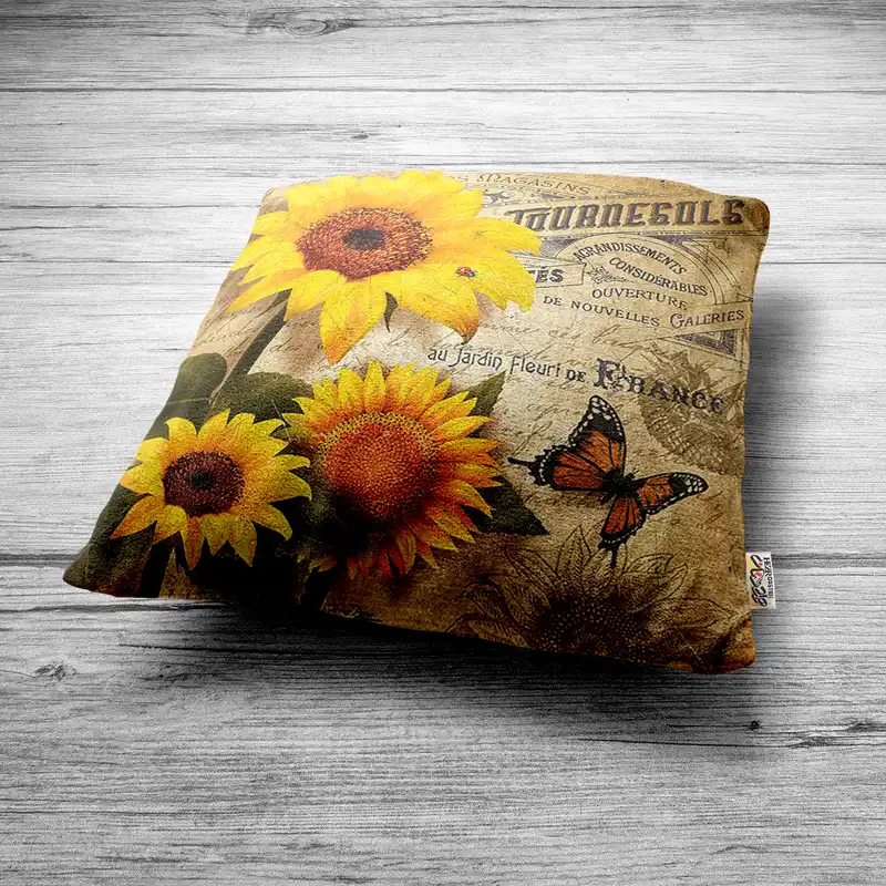 کاور کوسن هزاردستان طرح گل آفتابگردان مدل co632