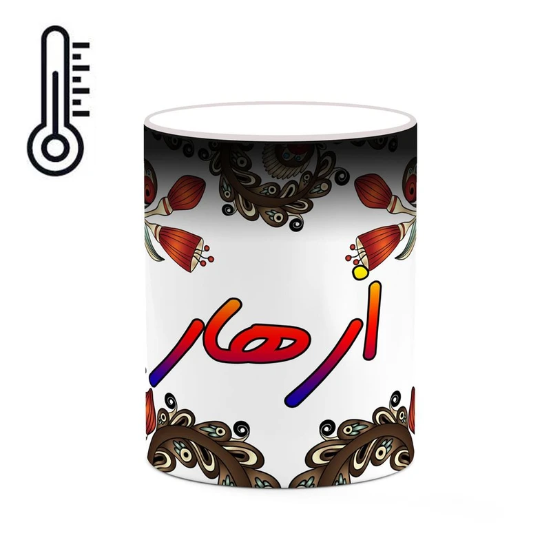 ماگ حرارتی کاکتی مدل اسم ازهار طرح سنتی گل و بته کد mgh43586