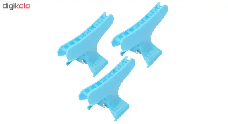 کلیپس مو مدل F201 رنگ آبی بسته 3 عددی تک سایز