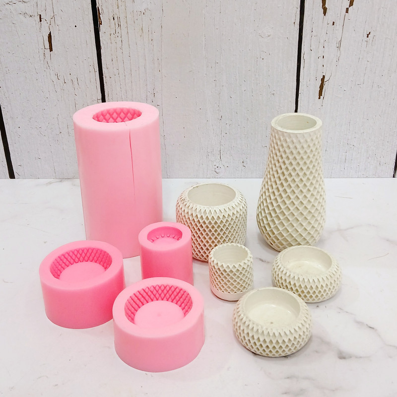 قالب شمع مدل ست دکوری طرح مشبک مجموعه 5 عددی