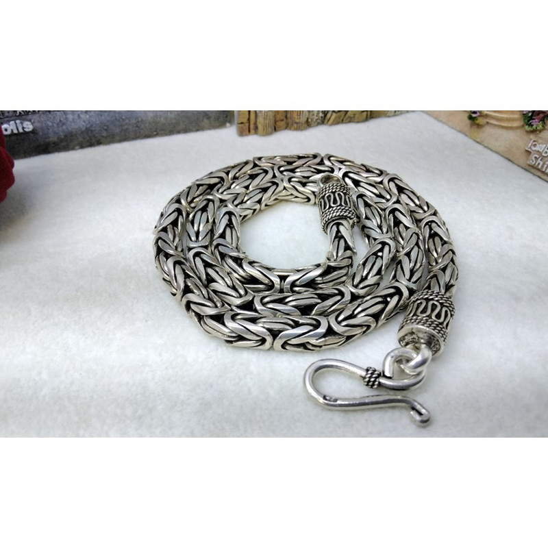 زنجیر نقره مردانه مدل gol-1169