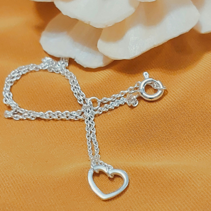 پابند نقره زنانه مدل قلب پابند نقره زنانه مدل قلب