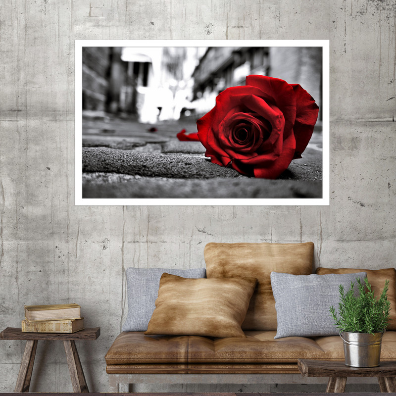 تابلو نوری بکلیت طرح گل رز قرمز مدل W-MO1772