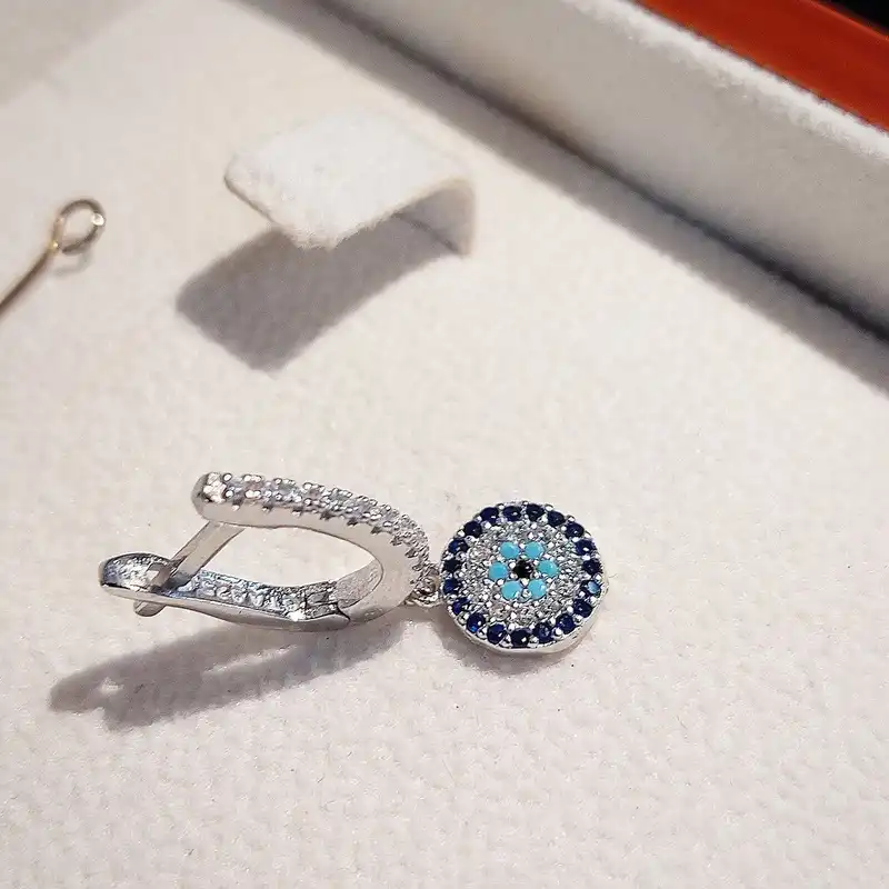 نیم ست نقره زنانه جی تی ای مدل چشم نظر