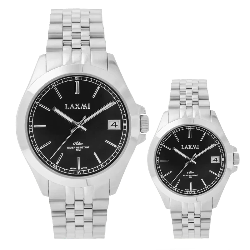 ست ساعت مچی عقربه‌ای کوارتز زنانه و مردانه لاکسمی مدل 8506/8