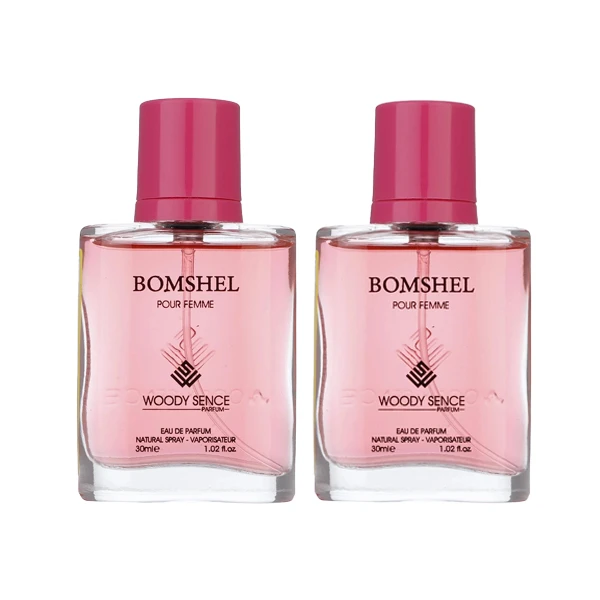 عطر جیبی زنانه وودی سنس مدل Bomshel حجم 30 میلی لیتر مجموعه 2 عددی