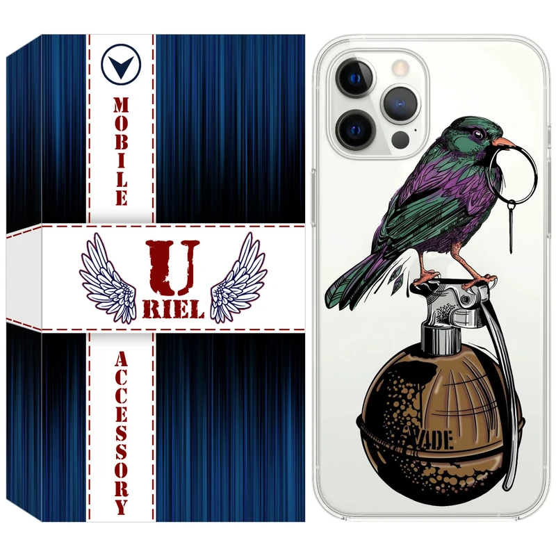 کاور ژله ای یوریل قاب مدل Clear کد 31 طرح پرنده مناسب برای گوشی موبایل اپل iPhone 12 Pro Max