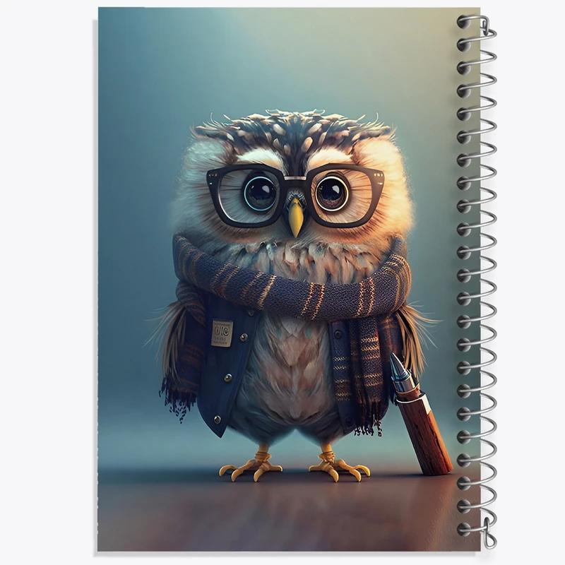 دفتر مشق 50 برگ خندالو طرح جغد بامزه کد N2512