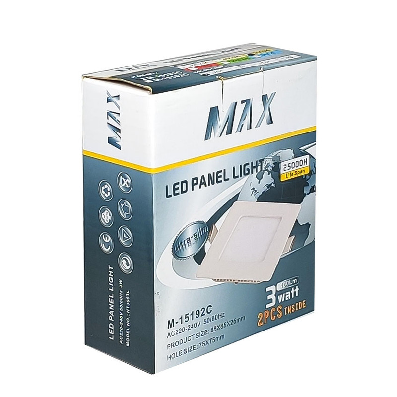 پنل 3 وات ال ای دی مکس مدل M-15192C بسته 2 عددی
