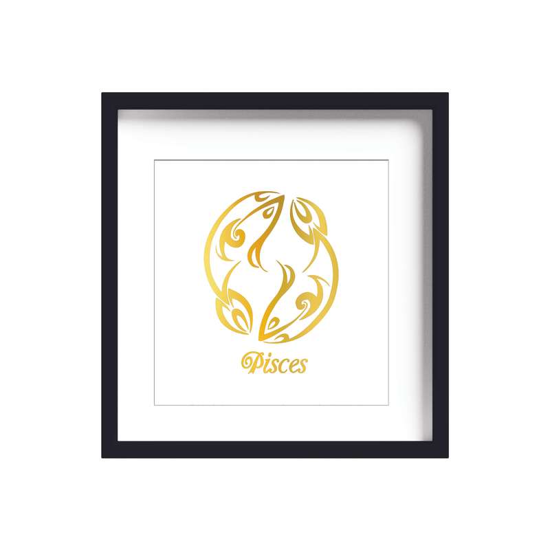 تابلو طلاکوب زرکات طرح سمبل ماه تولد اسفند مدل pisces