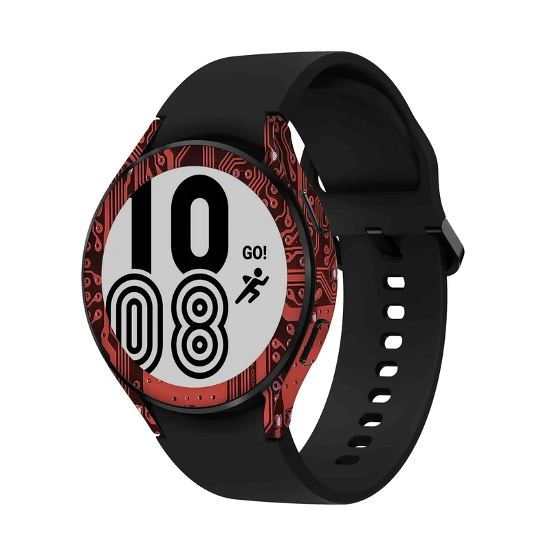  برچسب ماهوت طرح Red-Printed-Circuit-Board مناسب برای ساعت هوشمند سامسونگ Watch4 44mm