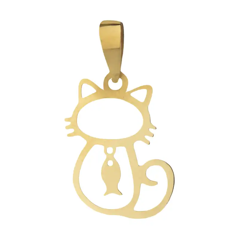 آویز گردنبند طلا 18 عیار زنانه باراد زر مدل گربه کد BR23