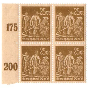 تمبر یادگاری مدل 25مارک آلمان رایش سری کشاورز بسته 4 عددی