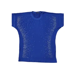 تی شرت آستین کوتاه زنانه مدل نگین دار پراکنده کد BL4654