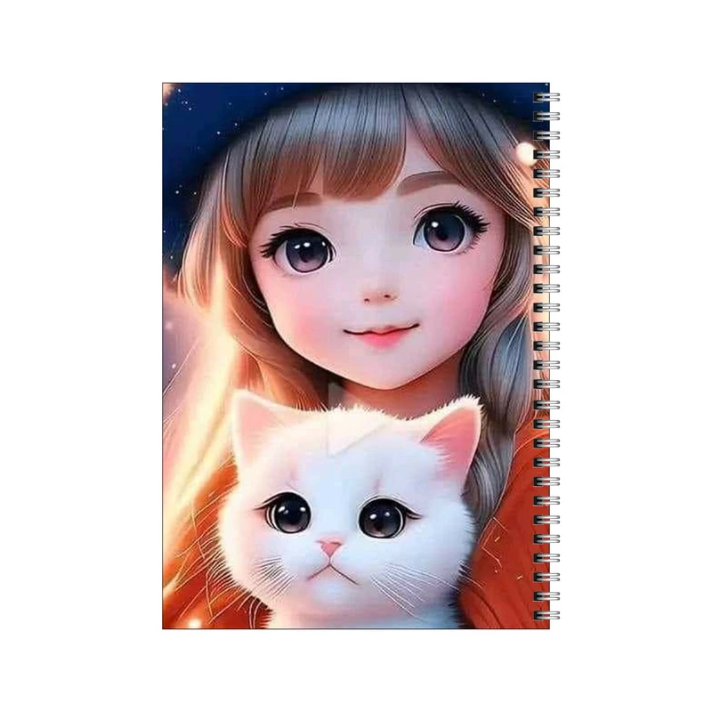 دفتر مشق 50 برگ بامبیلیپ طرح دختر وپیشی رویایی کد 1718952