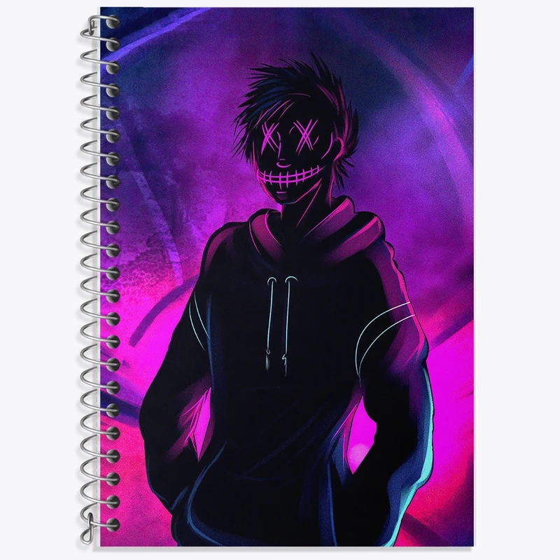 دفتر زبان 50 برگ خندالو مدل سه خط طرح هکر (Hacker) کد F2410