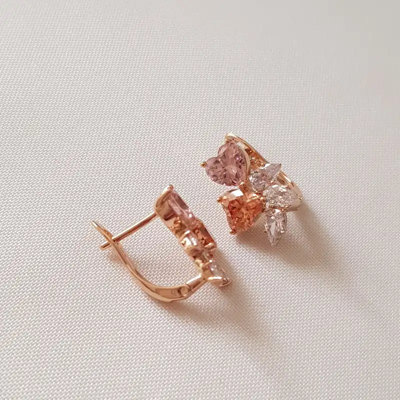 گوشواره زنانه ژوپینگ مدل نگین رنگی 127