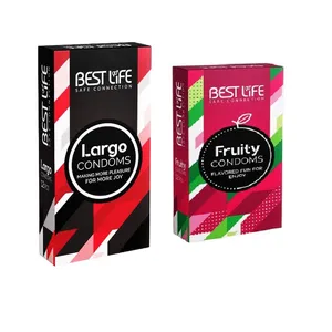 کاندوم بست لایف مدل Fruity بسته 12 عددی به همراه کاندوم بست لایف مدل Largo بسته 12 عددی